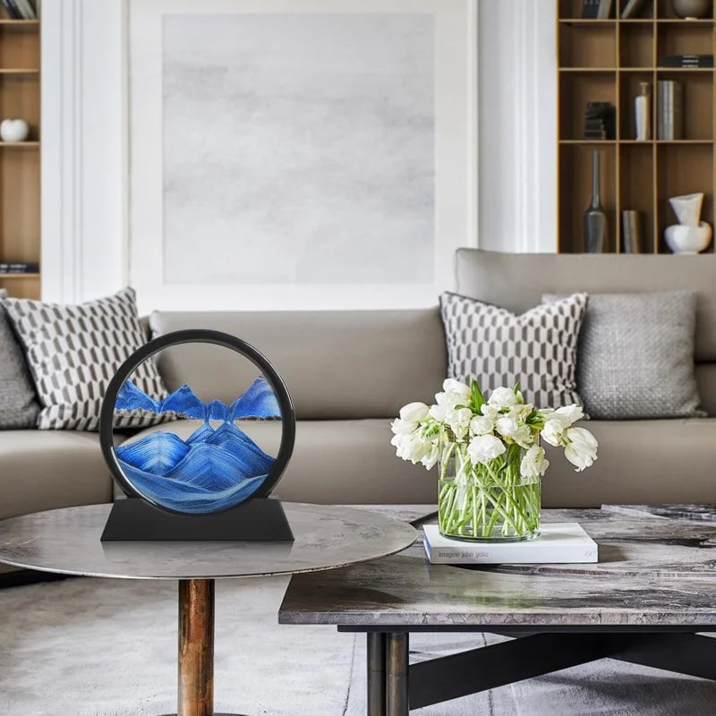 Tableau d'art de sable 3D en mouvement - Bleu