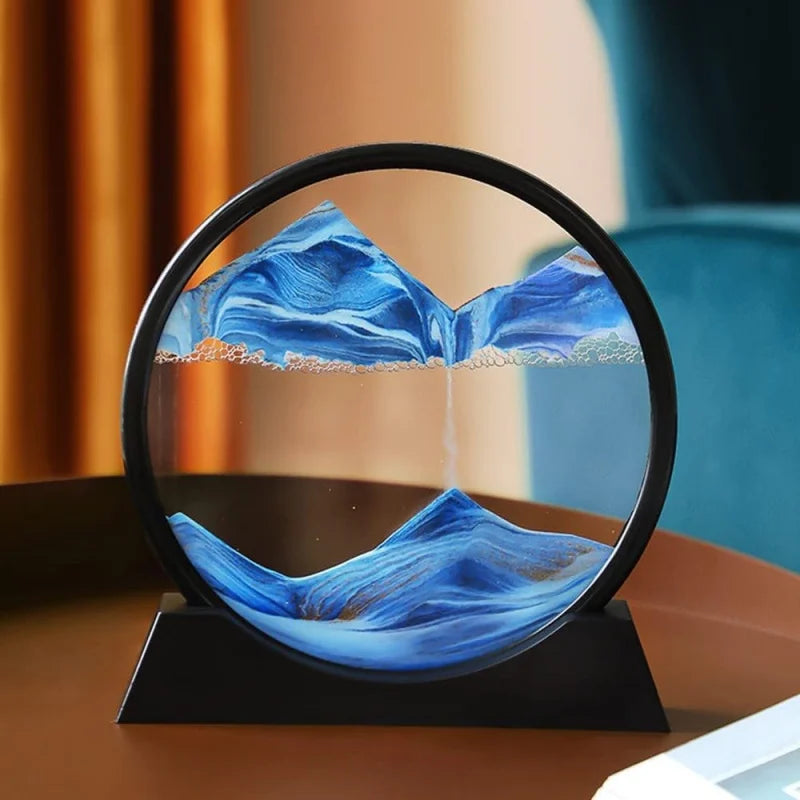 Tableau d'art de sable 3D en mouvement - Bleu